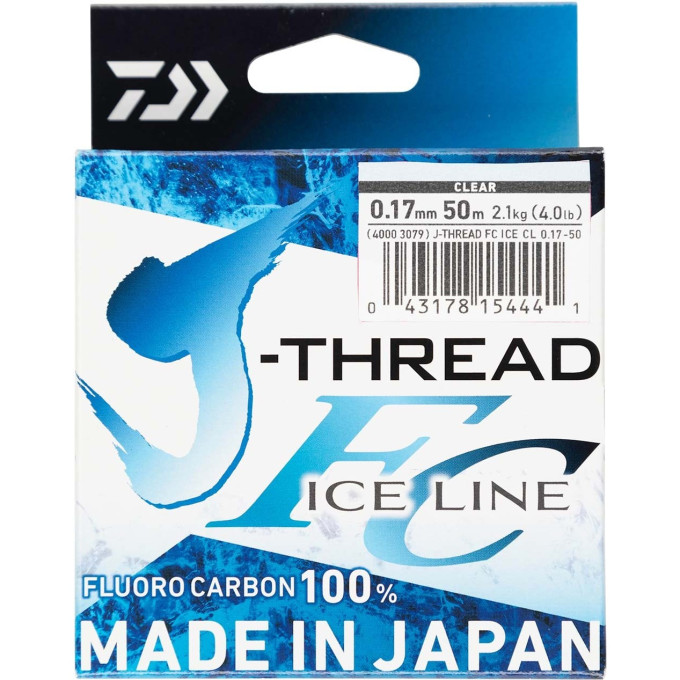 Леска DAIWA J-Thread Fluoro Carbon Ice Line 50м 0,21мм (прозрачная) 40003081