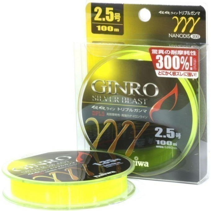Монолеска DAIWA GINRO TRIPLE GANMA 1,35-100 (зелёно-жёлтая) 0741 4960652762304