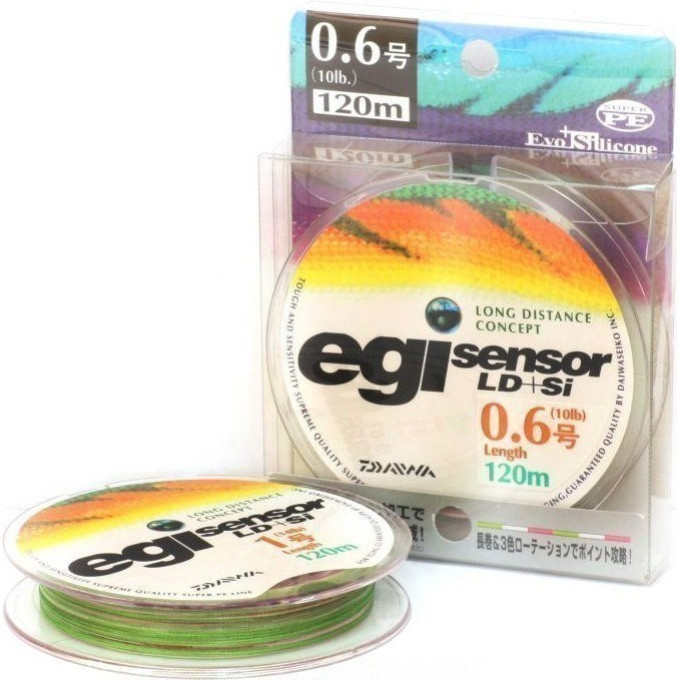 Плетеная леска DAIWA EGI Sensor LD + SI 1-180P 6,5kg ( 180м ) 4960652743600