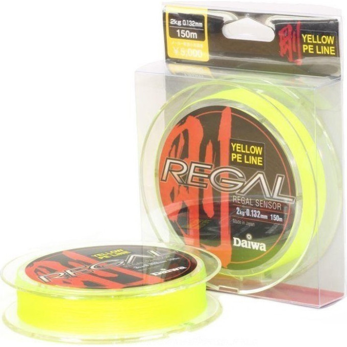 Плетеная леска DAIWA Regal Sensor - 10kg - 0,244мм - 150м (жёлтая) 43178054284