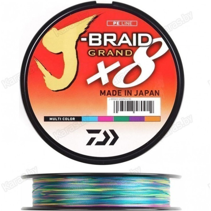 Шнур DAIWA J-BRAID GRAND X8E 300М 0,24ММ MULTI COLOR 12795-124
